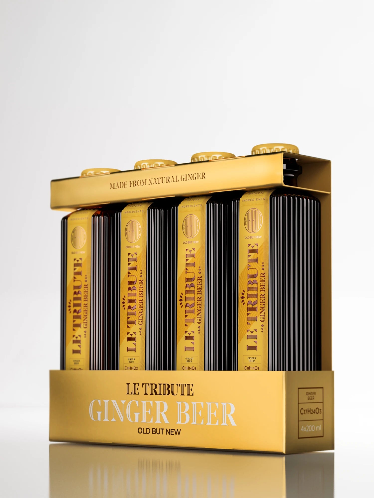 LE Tribute Ginger Beer 200ml bottle, crafted with natural ginger flavor and the signature ribbed glass design
