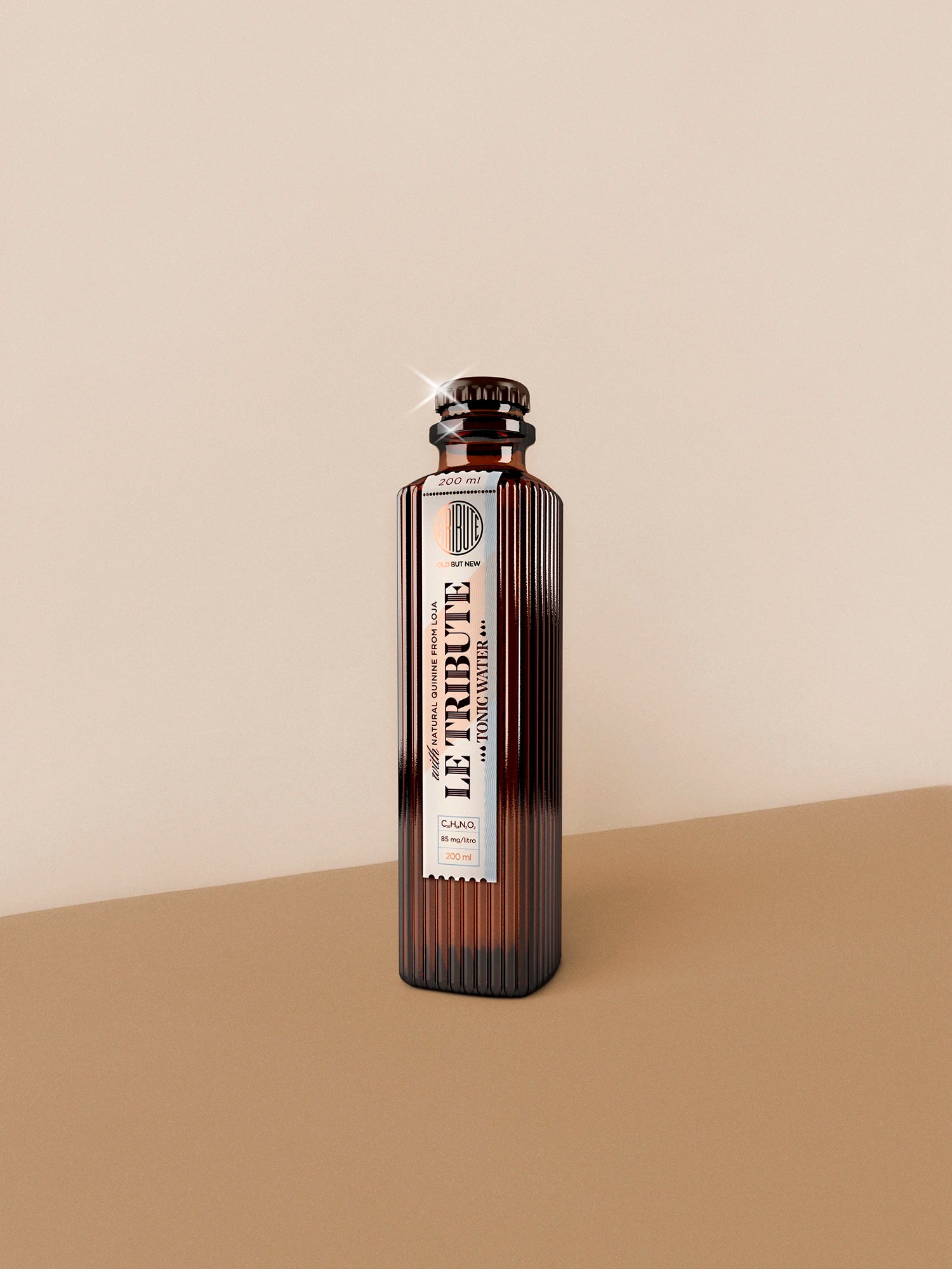 LE Tribute Tonic Water 200ml bottle, featuring natural quinine from Loja and the signature ribbed glass design
