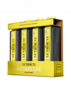 LE Tribute Lemonade 4-pack: Premium natural lemonade in bright yellow packaging, featuring LE Tribute's signature ribbed bottles