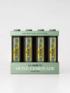 LE Tribute Olive Lemonade 4-pack: Premium natural lemonade with olive and lemon flavors, presented in an elegant green gift box